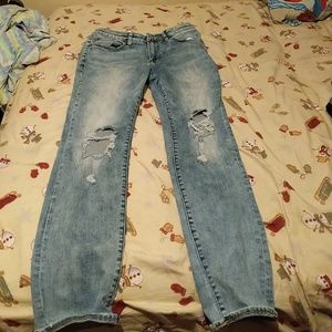 Distressed jeans